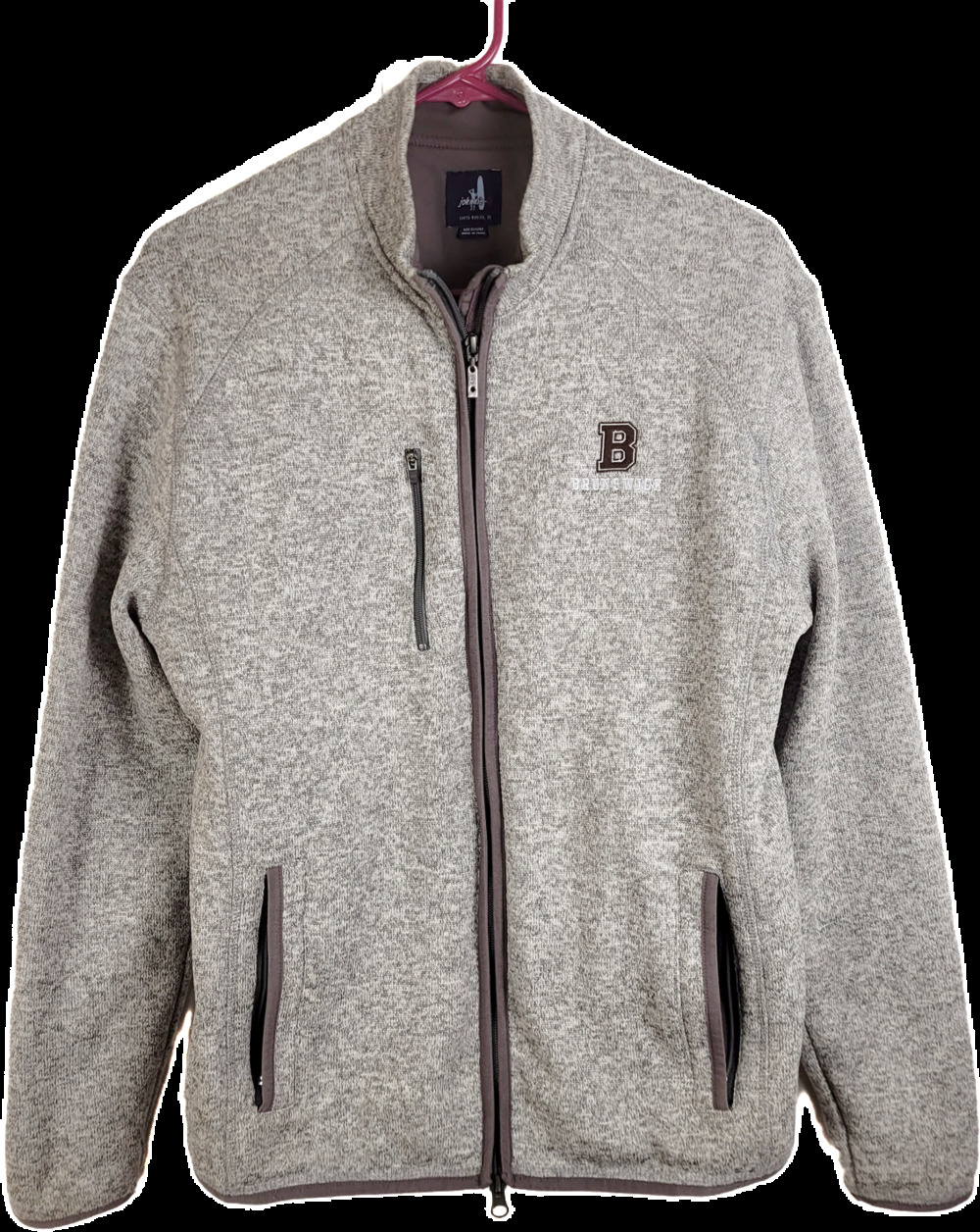 Johnnie O grey full zip Brunswick sweater jacket Size Medium Preppy Classic